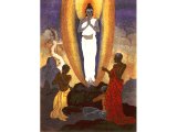 The transfiguration - by an artist trained in the Indian Hindu style. Christ is blue, as a symbol of heaven.